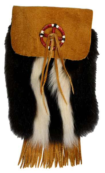 Skunk Belt Bag W/Brain Tan Leather