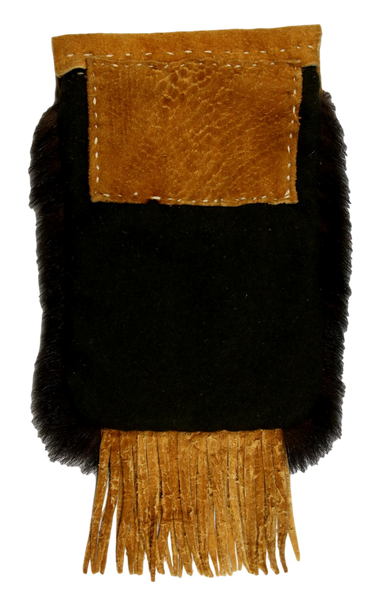 Skunk Belt Bag W/Brain Tan Leather
