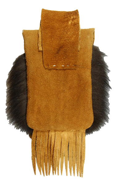 Small Belt Bag - Skunk Fur - Brain Tan Leather