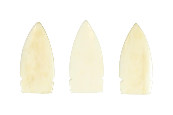 Carved White Bone Arrowhead - 2" Long