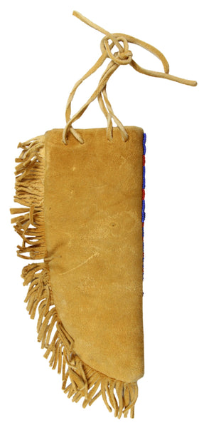 Beaded Knife Sheath w/Brain Tan Leather