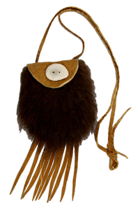 Bison Medicine Bag W/Brain Tan Leather