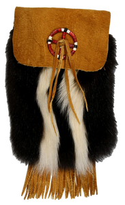 Skunk Belt Bag W/Brain Tan Leather