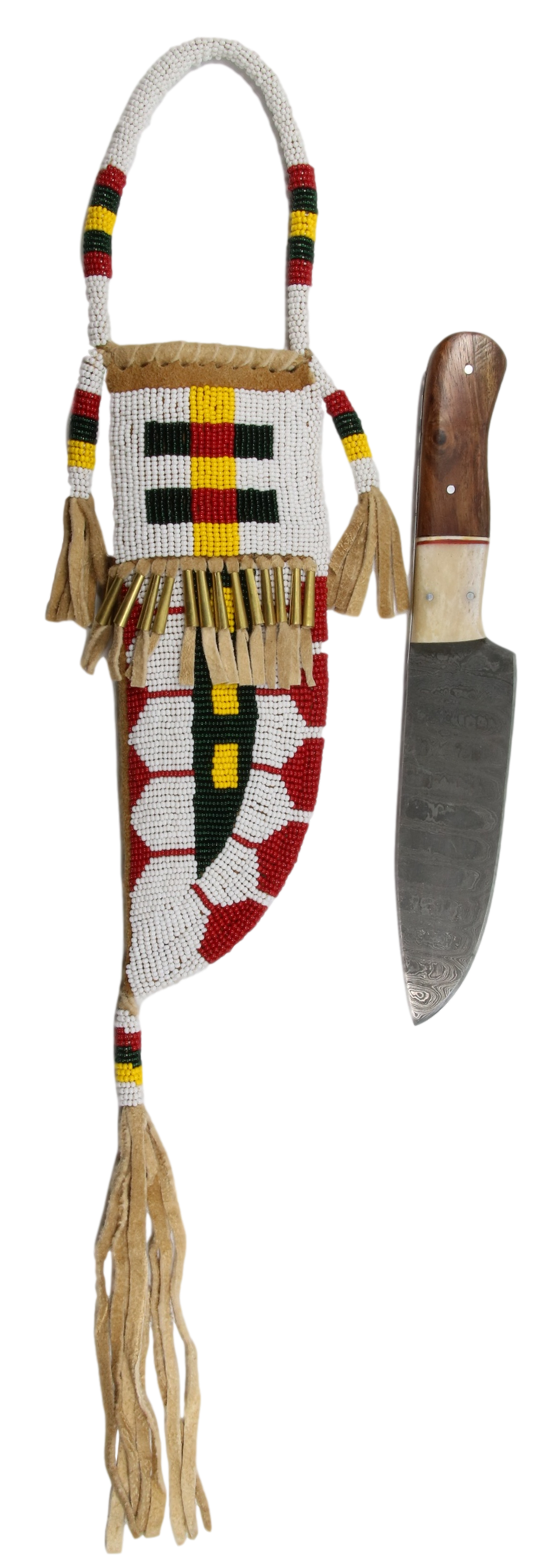 Plains Indian Style Beaded Knife Sheath W/Knife