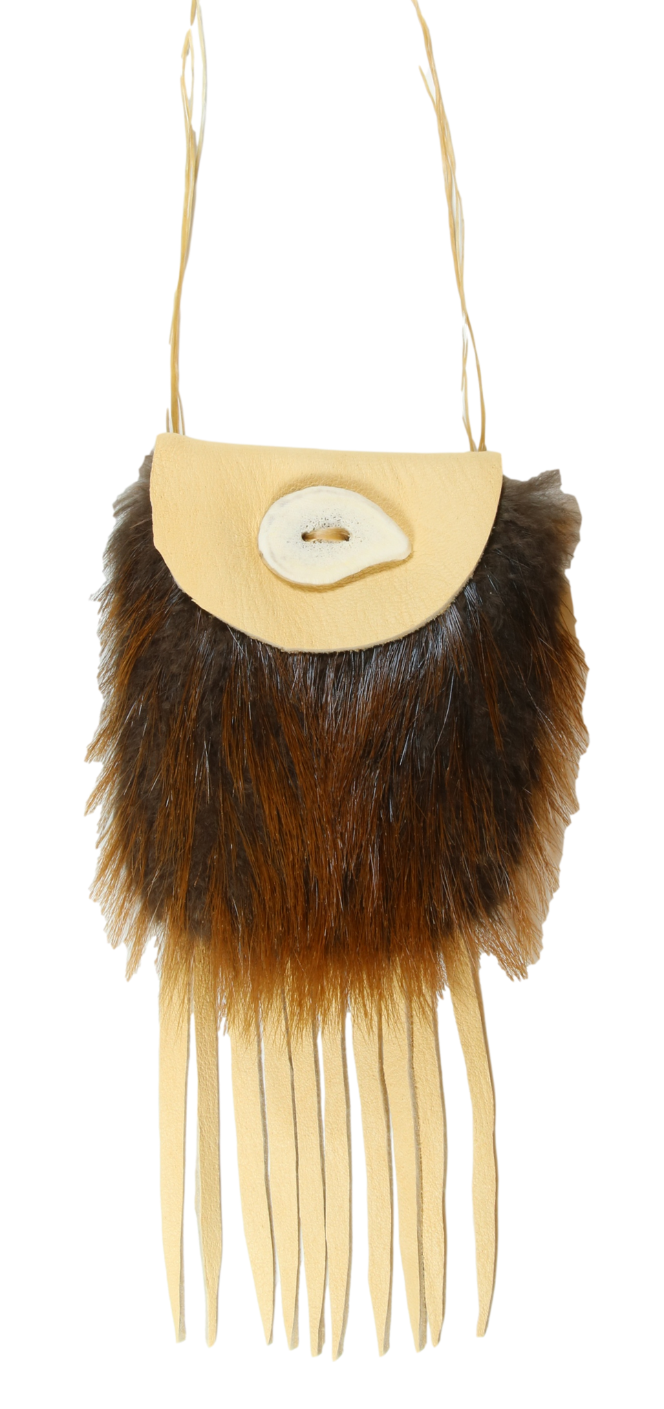 Medicine Bag Beaver with Commercially Tan Leather