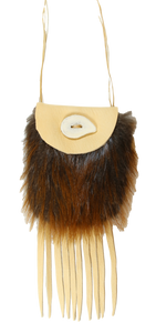 Medicine Bag Beaver with Commercially Tan Leather
