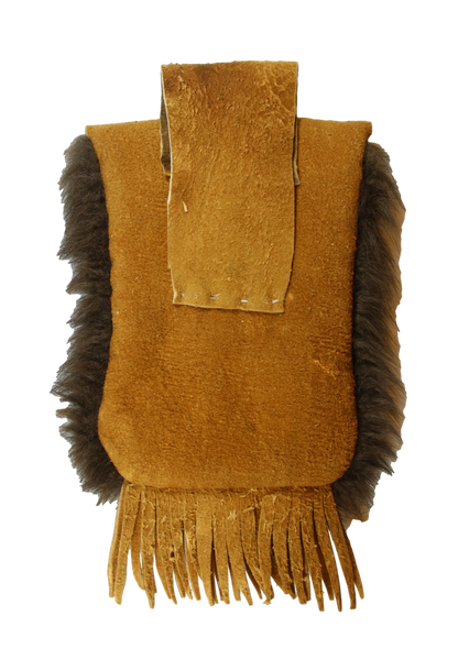 Small Belt Bag - Dark Bison Fur - Brain Tan Leather