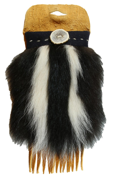 Small Belt Bag - Skunk Fur - Brain Tan Leather