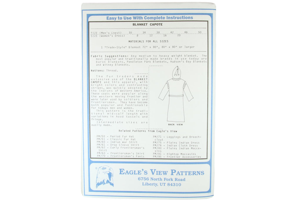 Pattern - Blanket Capote Pattern – White Elk Traders